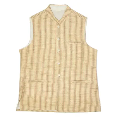 MVB CREATION Womens Blazer Waistcoat Beige 90s Striped XL