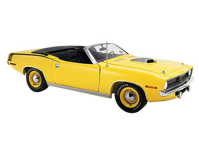 1970 Plymouth Hemi Barracuda Convertible Lemon Twist Yellow Limited Edition to 642 pieces Worldwide 1/18 Diecast Model Car by...