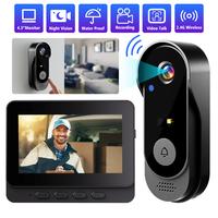 HD Smart Video Doorbell Camera, 4.3 Inch Color Screen, 2.4G, Night Vision, Outdoor Waterproof. One-click recording, long batt...