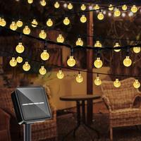 Solar Powered String Light, 50/100 LED String Light, Energy Saving Bubble Ball Light, Outdoor Decorative Light for Garden, Ca...