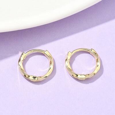 Twist Brass Hoop Earrings