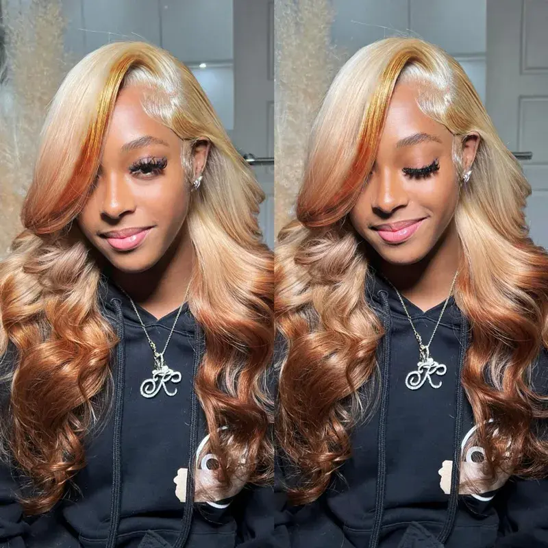 Blonde Brown Ombre Wig Body Wave 13x4 / 13x6 HD Lace Frontal Human Hair Wigs