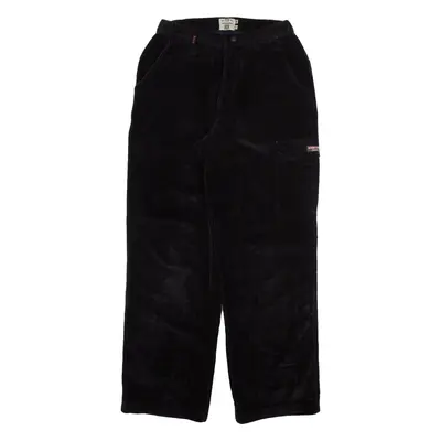 NPC BOSTON Womens Corduroy Trousers Black Regular Straight W26 L30