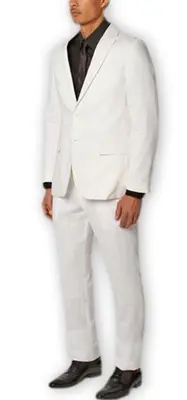 Mens White Linen Suit
