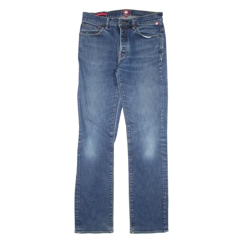 PRETTY GREEN Mens Jeans Blue Regular Straight Stone Wash W32 L33