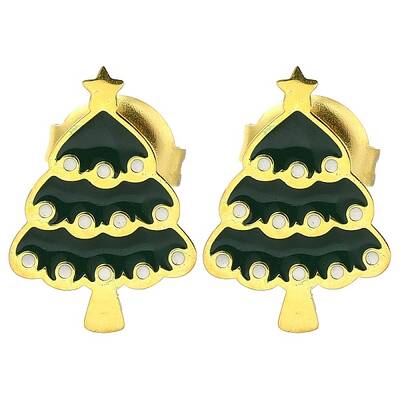 Ion Plating(IP) 304 Stainless Steel Enamel Stud Earrings