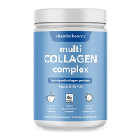 Vitamin Bounty Multi Collagen Complex with Pure Hydrolyzed Collagen Peptides - Type I,II,III,,V,X for Skin, Hair, Nails & Joi...