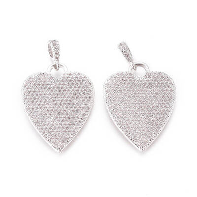 Brass Micro Pave Cubic Zirconia Pendants