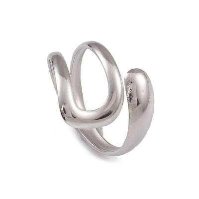 Non-Tarnish 304 Stainless Steel Wire Knot Open Cuff Rings for Women
