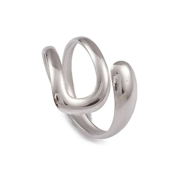 Non-Tarnish 304 Stainless Steel Wire Knot Open Cuff Rings for Women