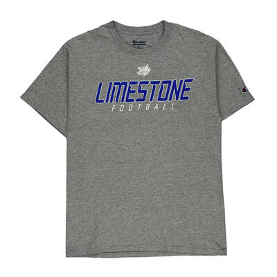 Limestone Football Champion Graphic T-Shirt - Medium Grey Cotton | Size: medium