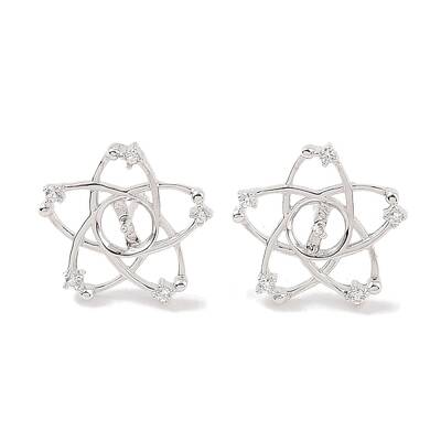 925 Sterling Silver Micro Pave Cubic Zirconia Earring Settings Findings