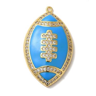 Rack Plating Brass Enamel with Cubic Zirconia Pendant