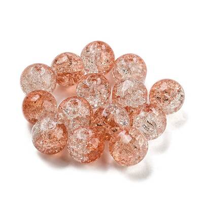 Transparent Spray Painting Crackle Glass Beads