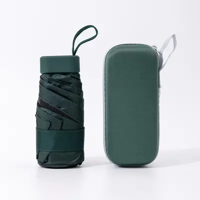 Mini Manual Folding Umbrella, 1 Count Portable Lightweight Travel Sunscreen Umbrella for Sun & Rain, Folding Parasol, Rainy D...