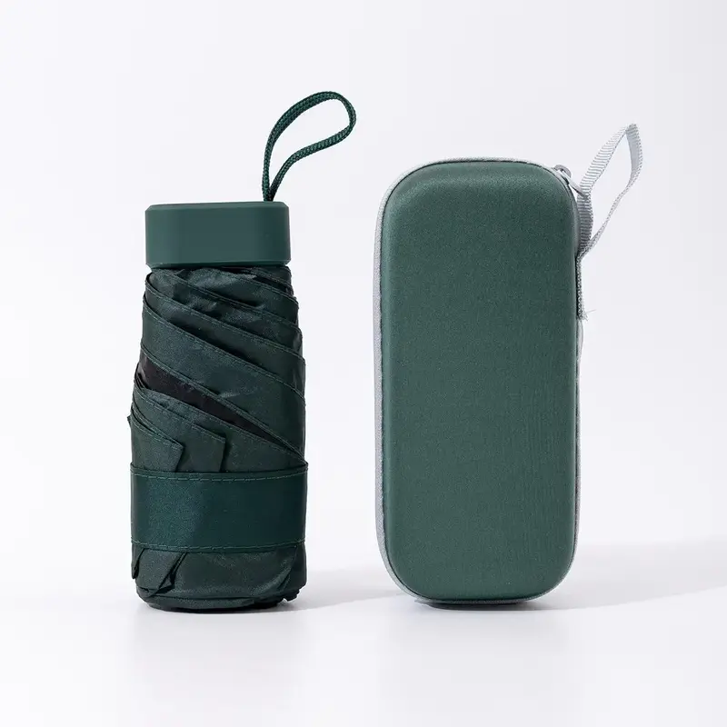 Mini Manual Folding Umbrella, 1 Count Portable Lightweight Travel Sunscreen Umbrella for Sun & Rain, Folding Parasol, Rainy D...