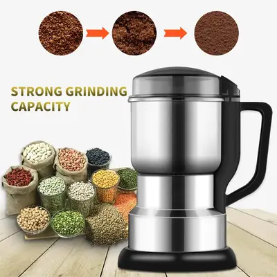 Electric Coffee Grinder Multifunctional Coffee Bean Spice Beans Vanilla Stainless Steel Mixer 300W High Power Crusher coffee ...