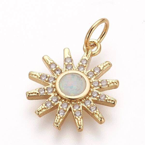 Brass Micro Pave Cubic Zirconia Pendants