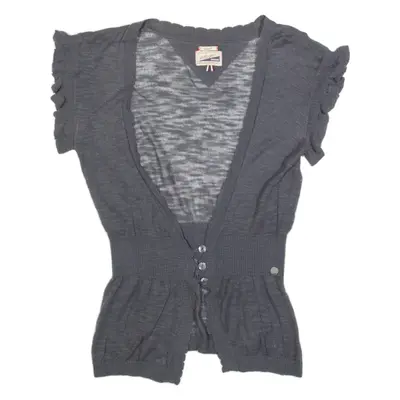 HILFIGER DENIM Womens Top Grey V-Neck S