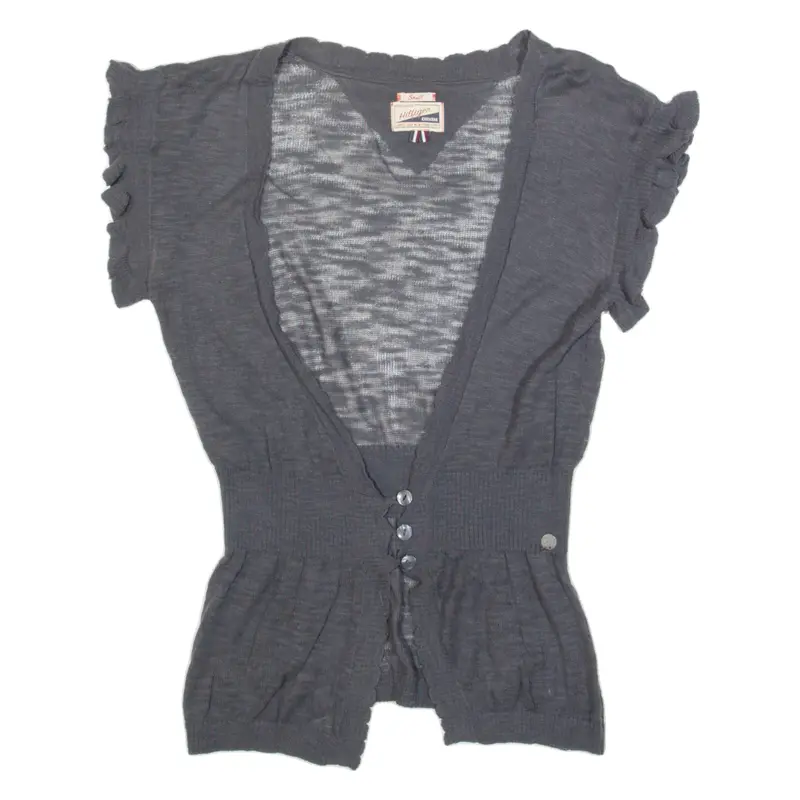 HILFIGER DENIM Womens Top Grey V-Neck S