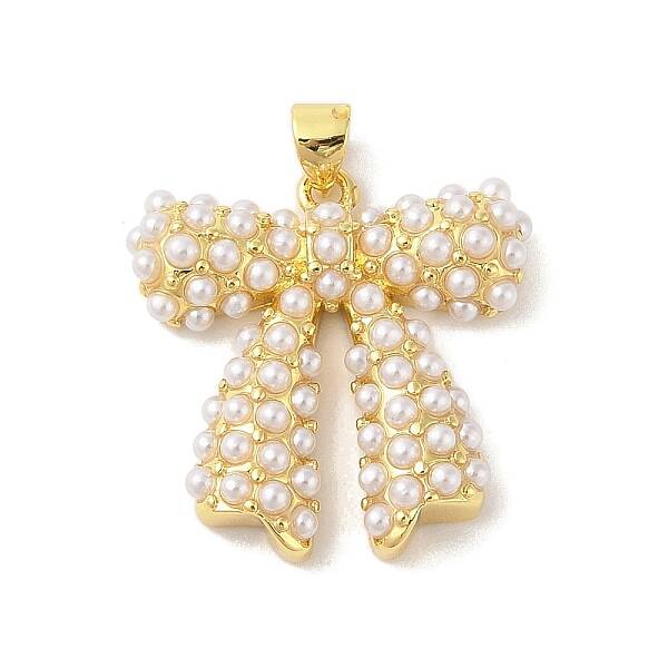 Rack Plating Brass ABS Pearl Pendants