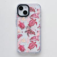Pink Sea Creature Turtle Pattern , Scratch Resistant Shockproof Protective Cover TPU Clear Soft Phone Case for iPhone 16 15 1...