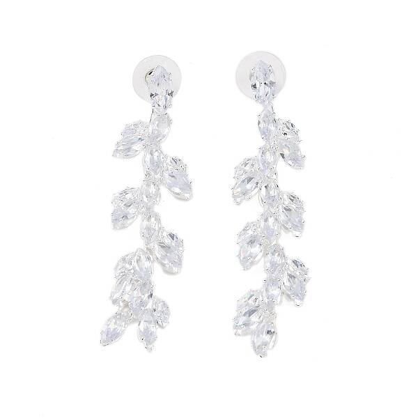 Brass Micro Pave Cubic Zirconia Stud Earrings