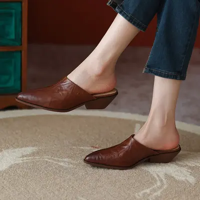 CHIKO Melany Pointy Toe Block Heels Clogs/Mules Shoes