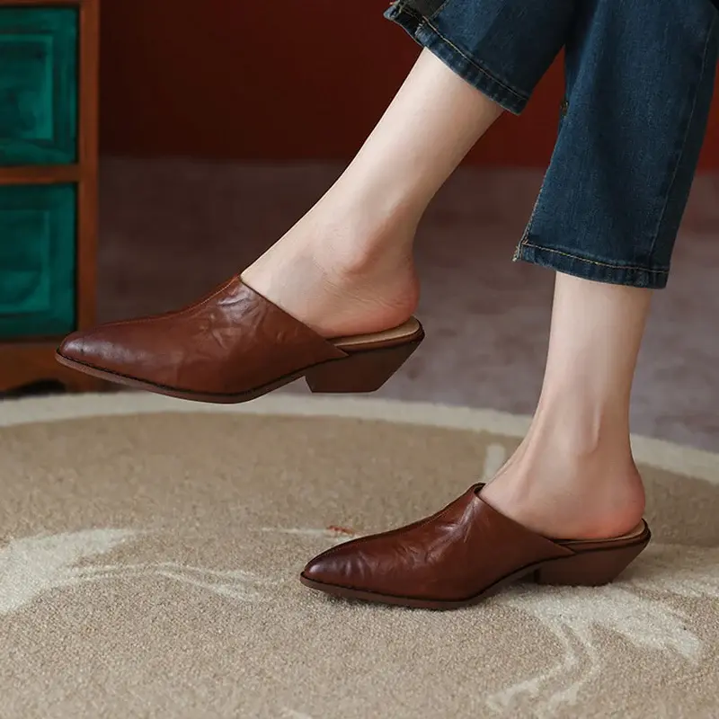 CHIKO Melany Pointy Toe Block Heels Clogs/Mules Shoes