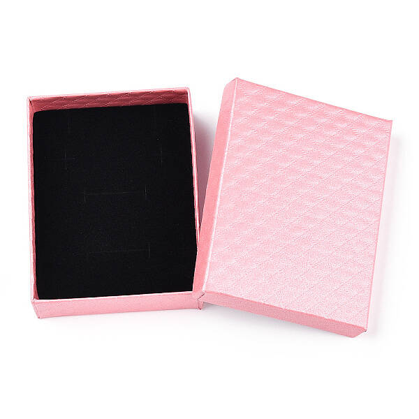 Rhombus Textured Cardboard Jewelry Boxes