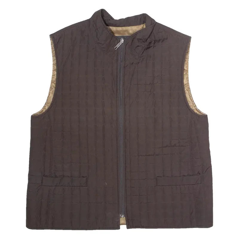 CLAUDE HAVREY Womens Quilted Gilet Brown UK 16