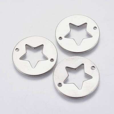 Tarnish Resistant 201 Stainless Steel Pentacle Links connectors