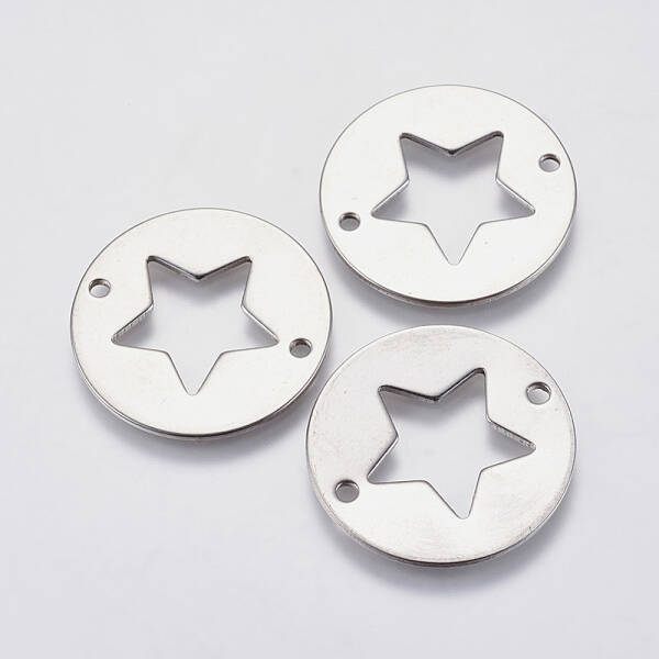 Tarnish Resistant 201 Stainless Steel Pentacle Links connectors