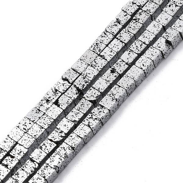 Electroplated Natural Lava Rock Beads Strands