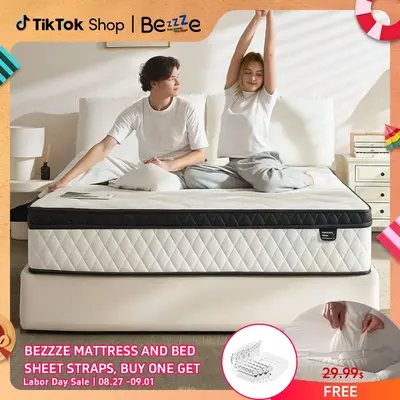 [FREE luxury gift included!]Bezzze Mattress - Cooling Gel Memory Foam with Individually Pocketed Springs for Back and Lumbar ...