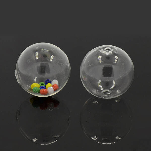 Handmade Two Holes Blown Glass Globe Beads