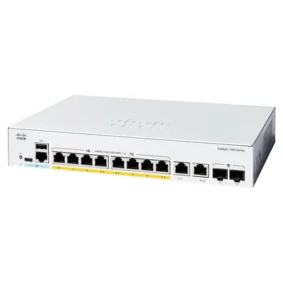C1300-8P-E-2G-RF Cisco Catalyst 1300 Series 1300-8P-E-2G 8 x 10/100/1000Base-T RJ-45 PoE+ and 2 x 1G RJ-45/SFP Dual Pupose Up...