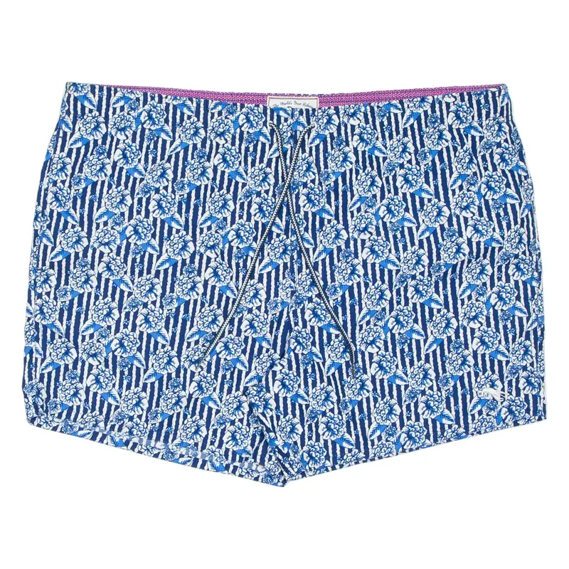TED BAKER Mesh Lining Mens Swimming Shorts Blue Relaxed Floral 2XL W42