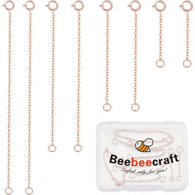 Beebeecraft 8Pcs 925 Sterling Silver Necklace Chain Extender Rose Gold Color Bracelet Anklet Extension 1\