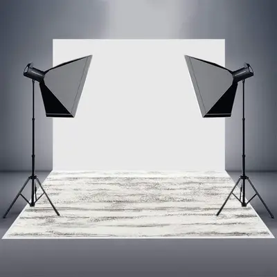 White Peeling Paint Wood Rubber Floor Mat For Photo - Aperturee