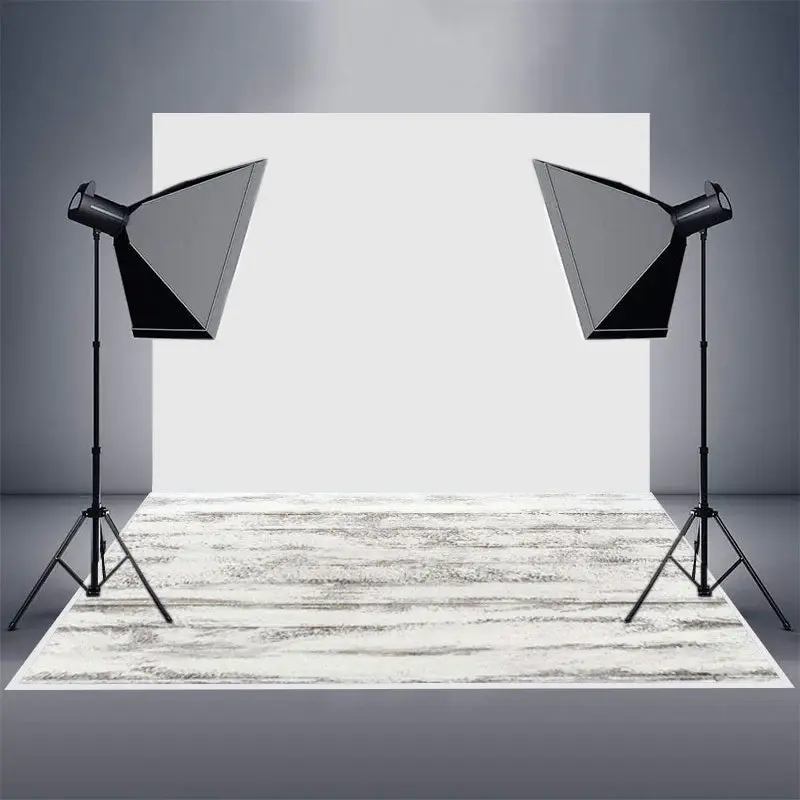 White Peeling Paint Wood Rubber Floor Mat For Photo - Aperturee