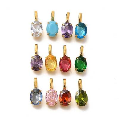 Ion Plating(IP) 304 Stainless Steel Rhinestone Pendants
