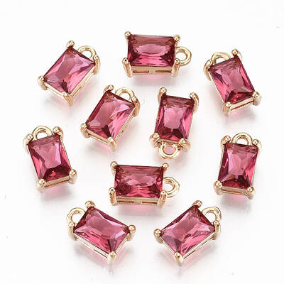 Brass Glass Rhinestone Pendants