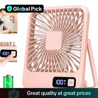 Father's Day Gifts, Desk Fan Cooling Fan, Portable Usb Rechargeable Fan, 180° Tilt Folding Personal Fan with Power Display, ...