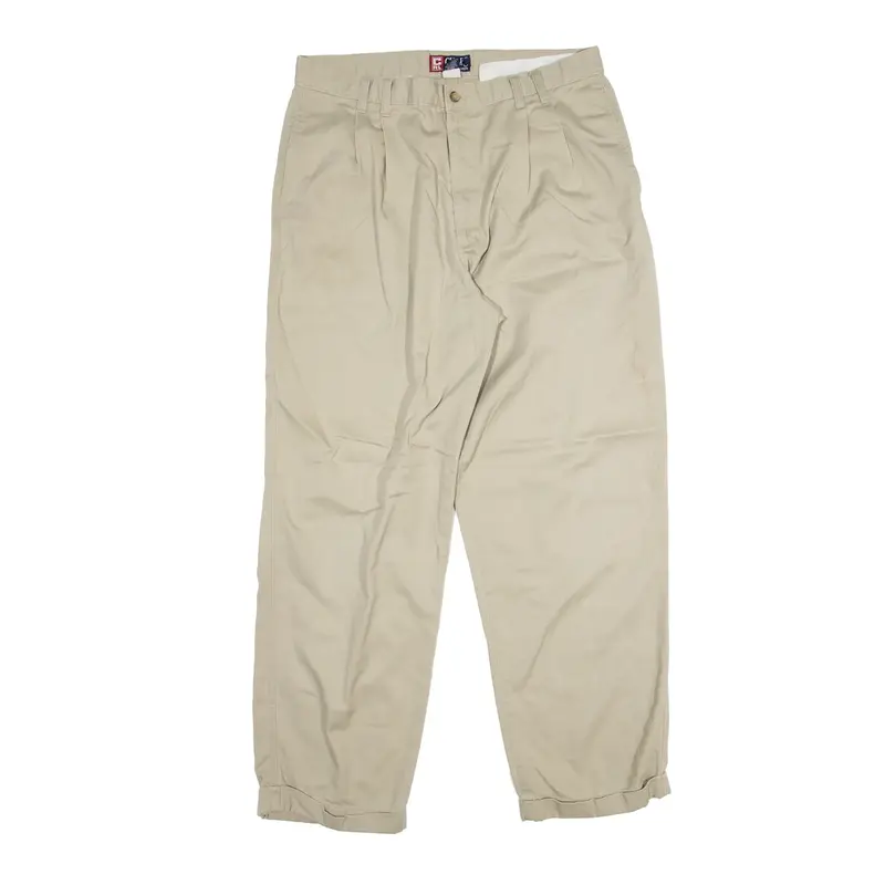 CHAPS RALPH LAUREN Chino Trousers Beige Relaxed Tapered Mens W32 L29