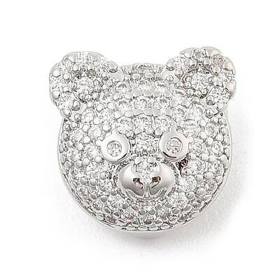 Brass Micro Pave Cubic Zirconia Slide Charms