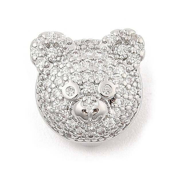 Brass Micro Pave Cubic Zirconia Slide Charms