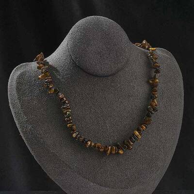 Natural Tiger Eye Chip Beaded Necklaces for Men Women