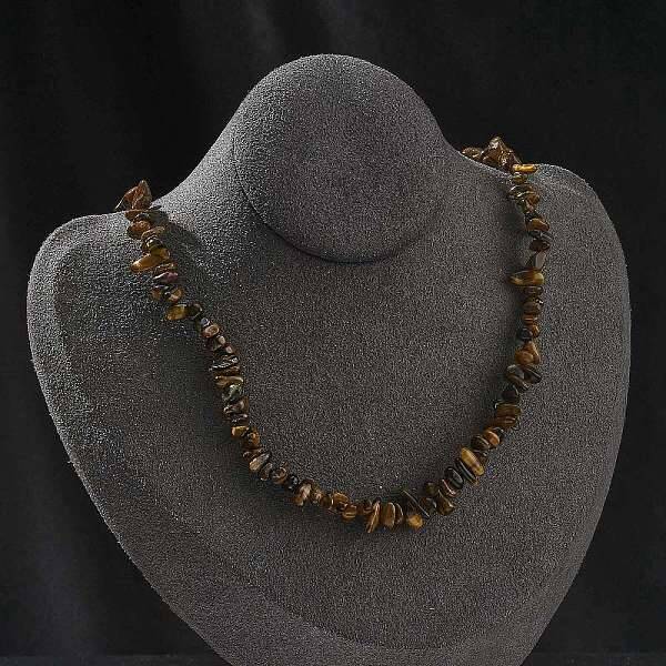 Natural Tiger Eye Chip Beaded Necklaces for Men Women
