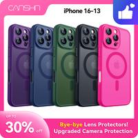 CANSHN Magnetic for iPhone 16 15 14 Plus 13 12 Pro Max Case, Upgraded [Full Camera Protection] [Compatible with Magsafe] [Tra...